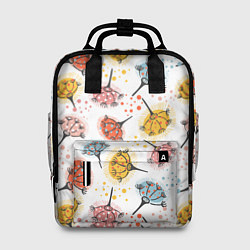 Рюкзак женский Абстрактные цветы одуванчики, цвет: 3D-принт