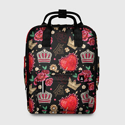 Рюкзак женский Корона и розы, цвет: 3D-принт