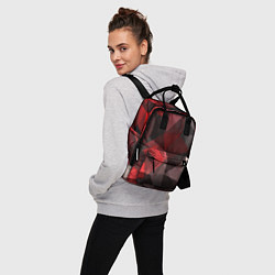 Рюкзак женский Серо-красная абстракция, цвет: 3D-принт — фото 2