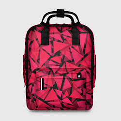 Рюкзак женский Красно-черный полигональный, цвет: 3D-принт