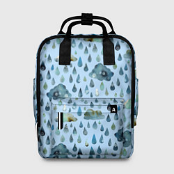 Рюкзак женский Дождливая осень Тучки и дождь, цвет: 3D-принт