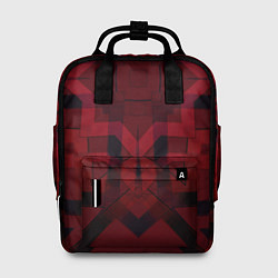 Рюкзак женский Темно-красный геометрический, цвет: 3D-принт
