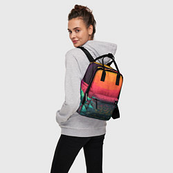 Рюкзак женский Пиксельный закат, цвет: 3D-принт — фото 2