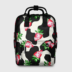 Рюкзак женский Клубника на коровьей шкуре, цвет: 3D-принт