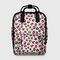 Рюкзак женский Леопардовый принт розовый, цвет: 3D-принт