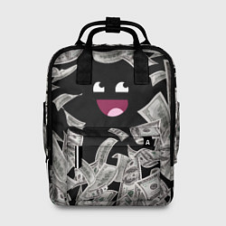 Рюкзак женский Деньги и купюры смайл, цвет: 3D-принт