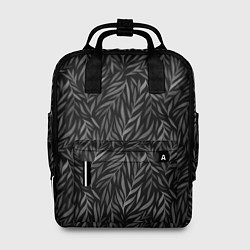 Женский рюкзак Растительный орнамент черно-белый