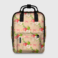Рюкзак женский Яблоки паттерн, цвет: 3D-принт