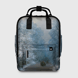 Женский рюкзак Зимний пейзаж картина маслом