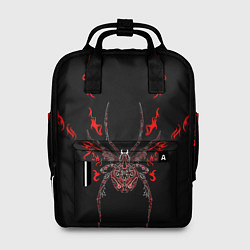 Рюкзак женский Красно белый паук, цвет: 3D-принт