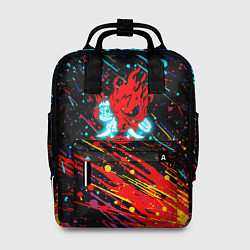 Женский рюкзак Cyberpunk 2077 Цветные брызги