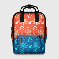 Рюкзак женский Новогодний узор, цвет: 3D-принт