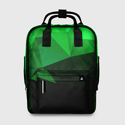 Рюкзак женский Изумрудный Зеленый Геометрия, цвет: 3D-принт
