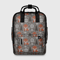 Рюкзак женский Вязанные лисички, цвет: 3D-принт