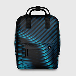 Рюкзак женский Волны голубого металла, цвет: 3D-принт