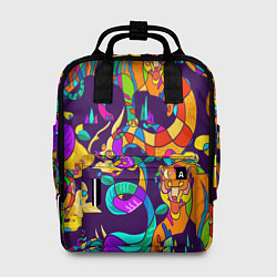 Рюкзак женский Все смешалост-тигры,змеи, цвет: 3D-принт