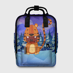 Рюкзак женский Забавный тигр 2022 Новый год, цвет: 3D-принт