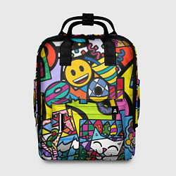 Рюкзак женский Romero Britto - emoji, цвет: 3D-принт