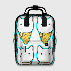 Рюкзак женский Гигантские коты мороженое, цвет: 3D-принт
