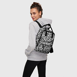 Рюкзак женский Черно белый абстрактный узор, цвет: 3D-принт — фото 2