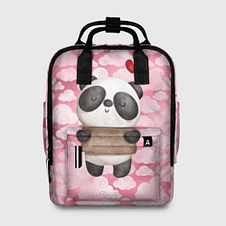 Рюкзак женский Панда с сердечком love, цвет: 3D-принт