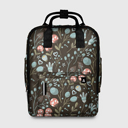 Рюкзак женский Цветы и ягоды паттерн, цвет: 3D-принт