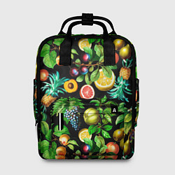 Женский рюкзак Сочные фрукты - персик, груша, слива, ананас