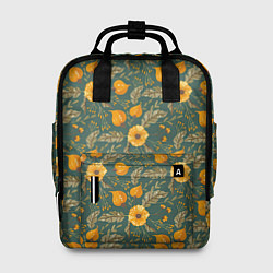 Женский рюкзак Желтые цветочки и листья