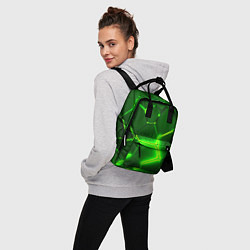 Рюкзак женский 3D ПЛИТЫ НЕОН NEON GREEN HEXAGON РАЗЛОМ, цвет: 3D-принт — фото 2
