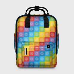 Рюкзак женский Разноцветные Чакры, цвет: 3D-принт