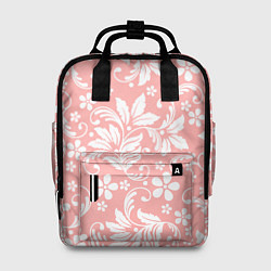 Рюкзак женский Белый цветочный узор, цвет: 3D-принт