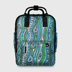 Женский рюкзак Разноцветная абстракция в стиле дудл Волны, линии,