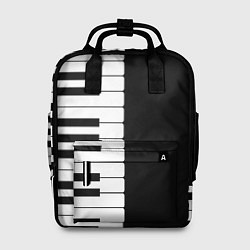 Рюкзак женский Черно-Белое Пианино Piano, цвет: 3D-принт