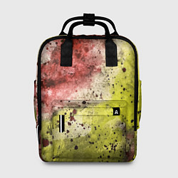 Рюкзак женский Абстракция Гранж Желтый и бордовый, цвет: 3D-принт
