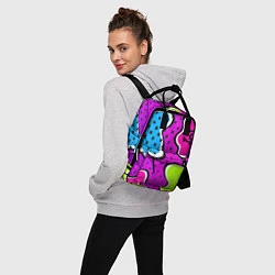 Рюкзак женский Яркий абстрактный узор в стиле 90х, неоновые цвета, цвет: 3D-принт — фото 2
