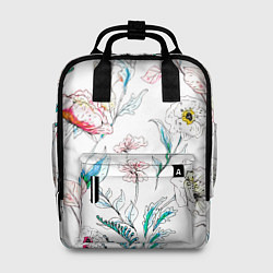 Женский рюкзак Цветы Нарисованные