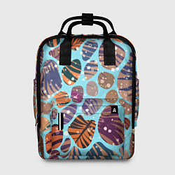 Женский рюкзак Разноцветные камушки, цветной песок, пальмовые лис