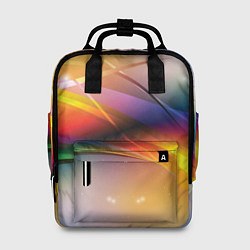 Рюкзак женский Абстрактные линии разных цветов, цвет: 3D-принт