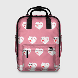 Рюкзак женский Орнамент сердце кот, цвет: 3D-принт