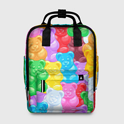 Рюкзак женский Мармеладные мишки разноцветные, цвет: 3D-принт