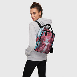 Рюкзак женский Абстрактный ,графический рисунок, красного и синег, цвет: 3D-принт — фото 2