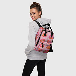 Рюкзак женский Сердечки перевернутые, цвет: 3D-принт — фото 2