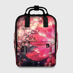 Рюкзак женский Нежные цветы и блестки, цвет: 3D-принт