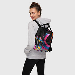 Рюкзак женский Разноцветный мазки краски Абстракция Multicolored, цвет: 3D-принт — фото 2