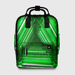 Рюкзак женский Неоновые лестницы - Зелёный, цвет: 3D-принт