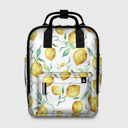 Рюкзак женский Лимоны Нарисованные Акварелью, цвет: 3D-принт