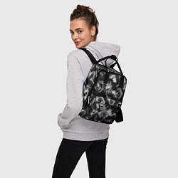 Рюкзак женский Черно-белый абстрактный камуфляж, цвет: 3D-принт — фото 2