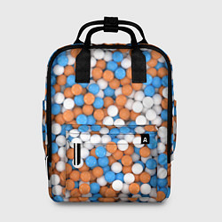 Рюкзак женский Глянцевые Разноцветные Шарики, цвет: 3D-принт
