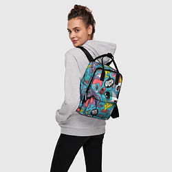 Рюкзак женский Паттерн в стиле поп-арт, цвет: 3D-принт — фото 2
