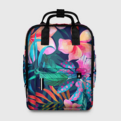 Рюкзак женский Яркие тропические цветы Лето, цвет: 3D-принт